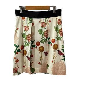 H&M Red and Green A-Line Pleated Skirt